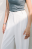Pleated wide leg pants - White
