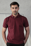 Textured Popcorn Polo Shirt – Maroon