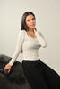 Square Neck Ribbed Top - Ice Grey
