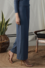 Rib Wide Leg Pants - Indigo