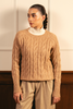 Dusty Cable Knit Sweater - Nude