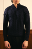Heritage Cable Knit Sweater – Navy Blue