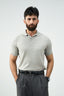 Knitted polo - Cloud grey