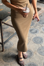 Slim fit Rib Skirt - Olive