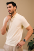Men’s Honeycomb Textured Polo Shirt – Butter Yellow