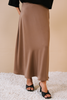 Textured Satin Skirt - Nude