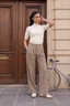 Fine Knit Mock Neck Top - Cream