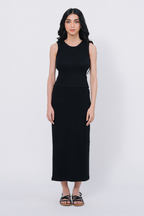 Slim fit Rib Skirt - Black