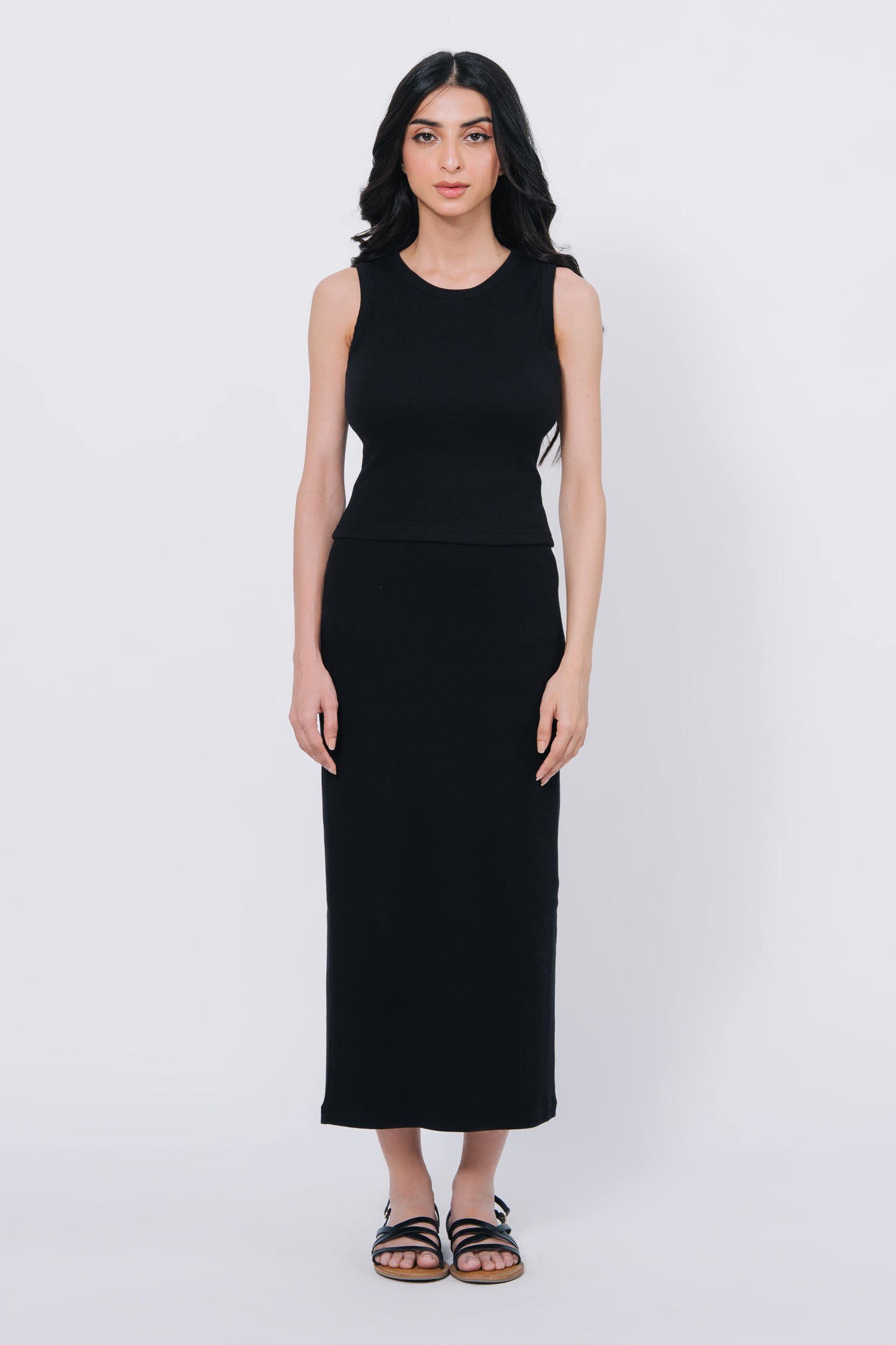 Slim fit Rib Skirt - Black