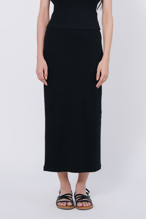 Slim fit Rib Skirt - Black