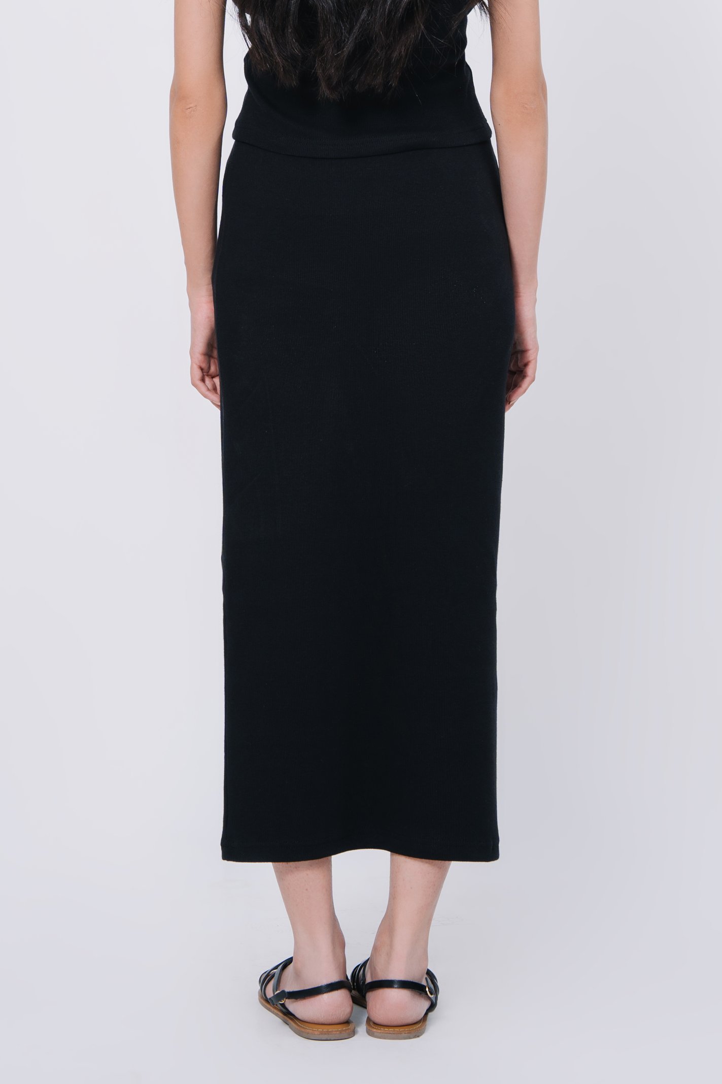Slim fit Rib Skirt - Black