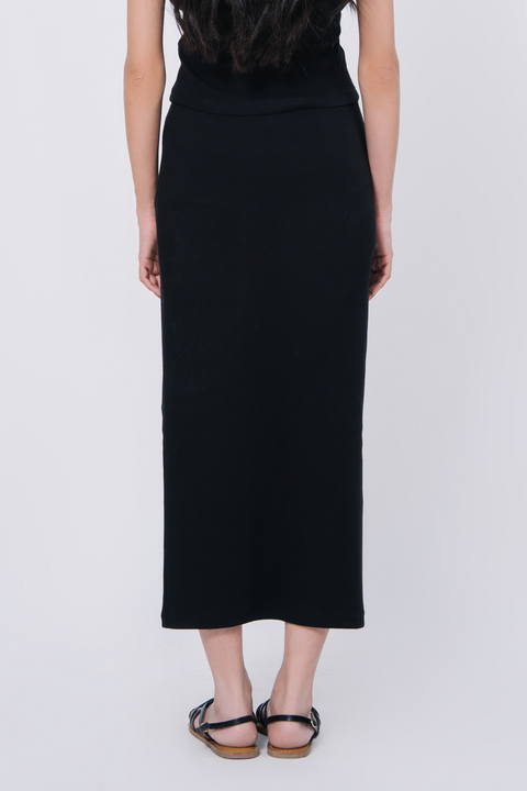 Slim fit Rib Skirt - Black