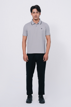 Pique Texture Polo Shirt – Grey
