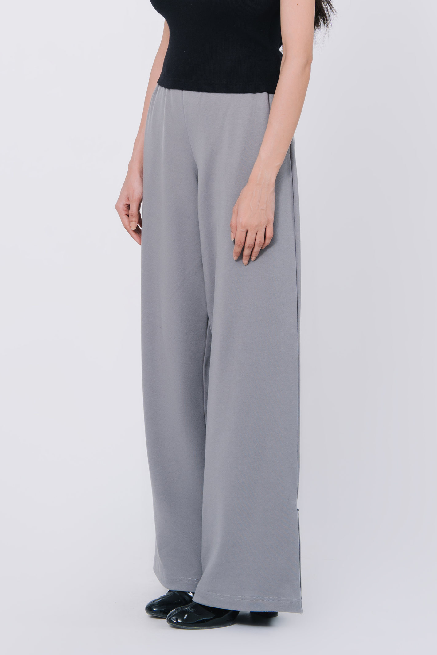 Wide Leg Trouser - Charcoal Main image