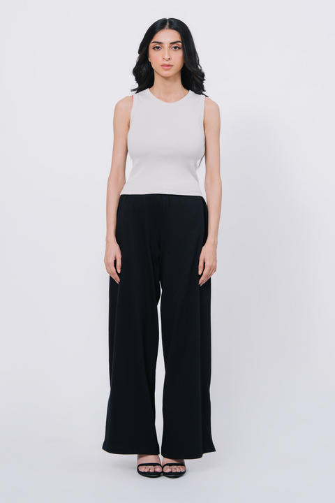 Wide Leg Trouser - Black