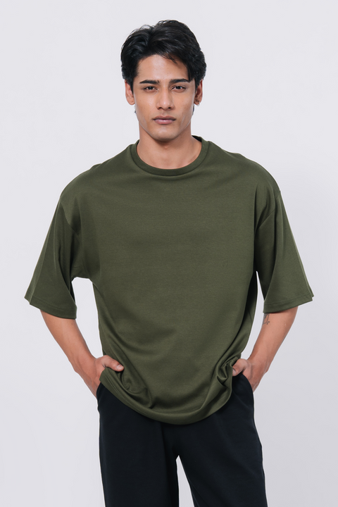 Premium Interlock Oversize Tee - Green