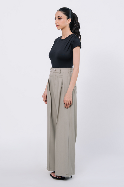 Pleated Bodysuit - Black