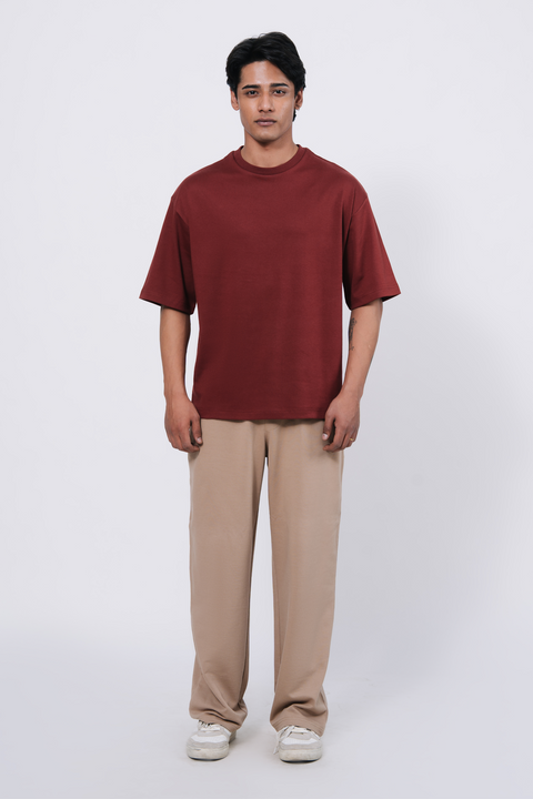Premium Interlock Oversize Tee - Red