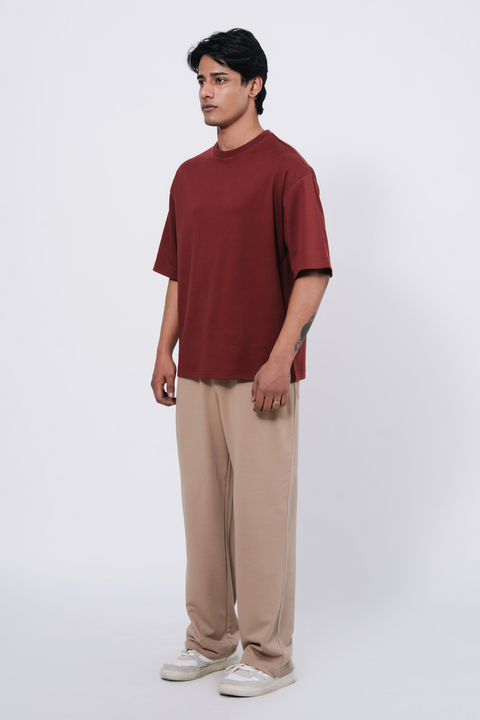 Premium Interlock Oversize Tee - Red