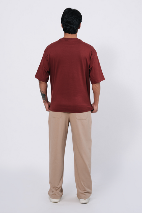 Premium Interlock Oversize Tee - Red