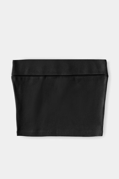 Fold Over Bandeau - Black