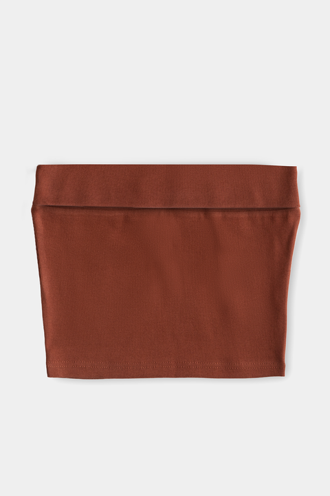 fold-over bandeau bra rust