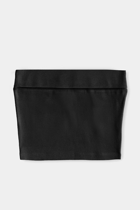 Fold Over Bandeau - Black