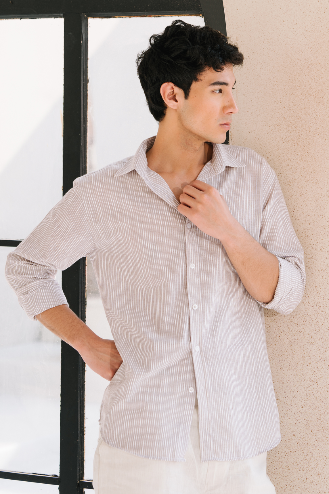 Striped Regular Fit Shirt – Grey Main image
