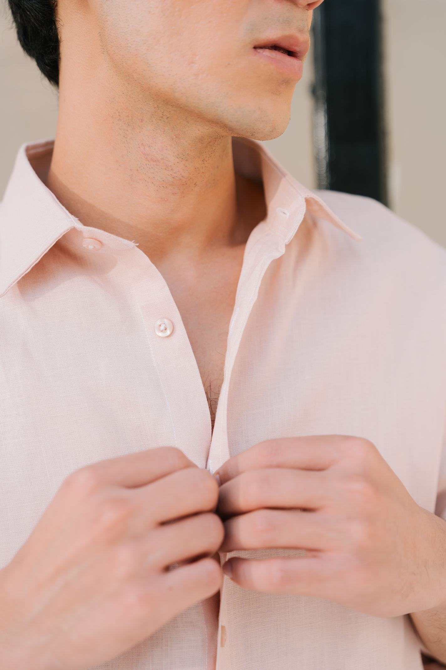 Basic Regular Fit Shirt – Peach Secondary image