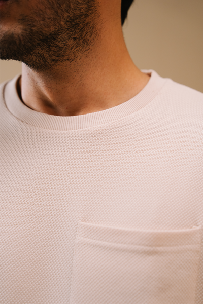 Textured Regular Fit T-Shirt – Off White