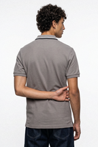 Pique Texture Polo Shirt – Grey