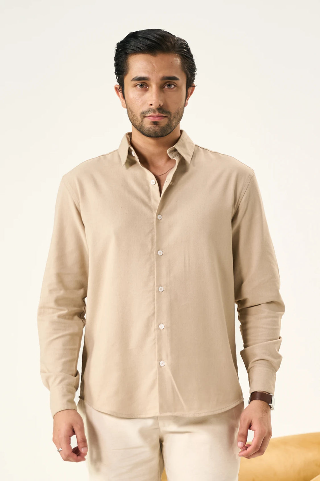 Relaxed Linen Shirt - Sandy Beige