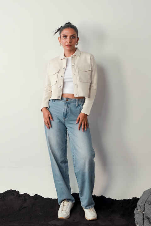 Cropped Jacket - Oyster