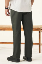 Tailored Pleated Pants - Greenish Grey