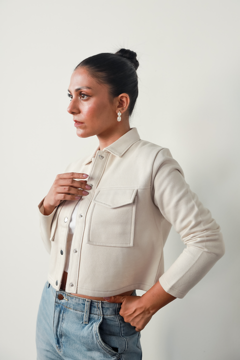 Cropped Jacket - Oyster