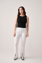 White slits pants for women