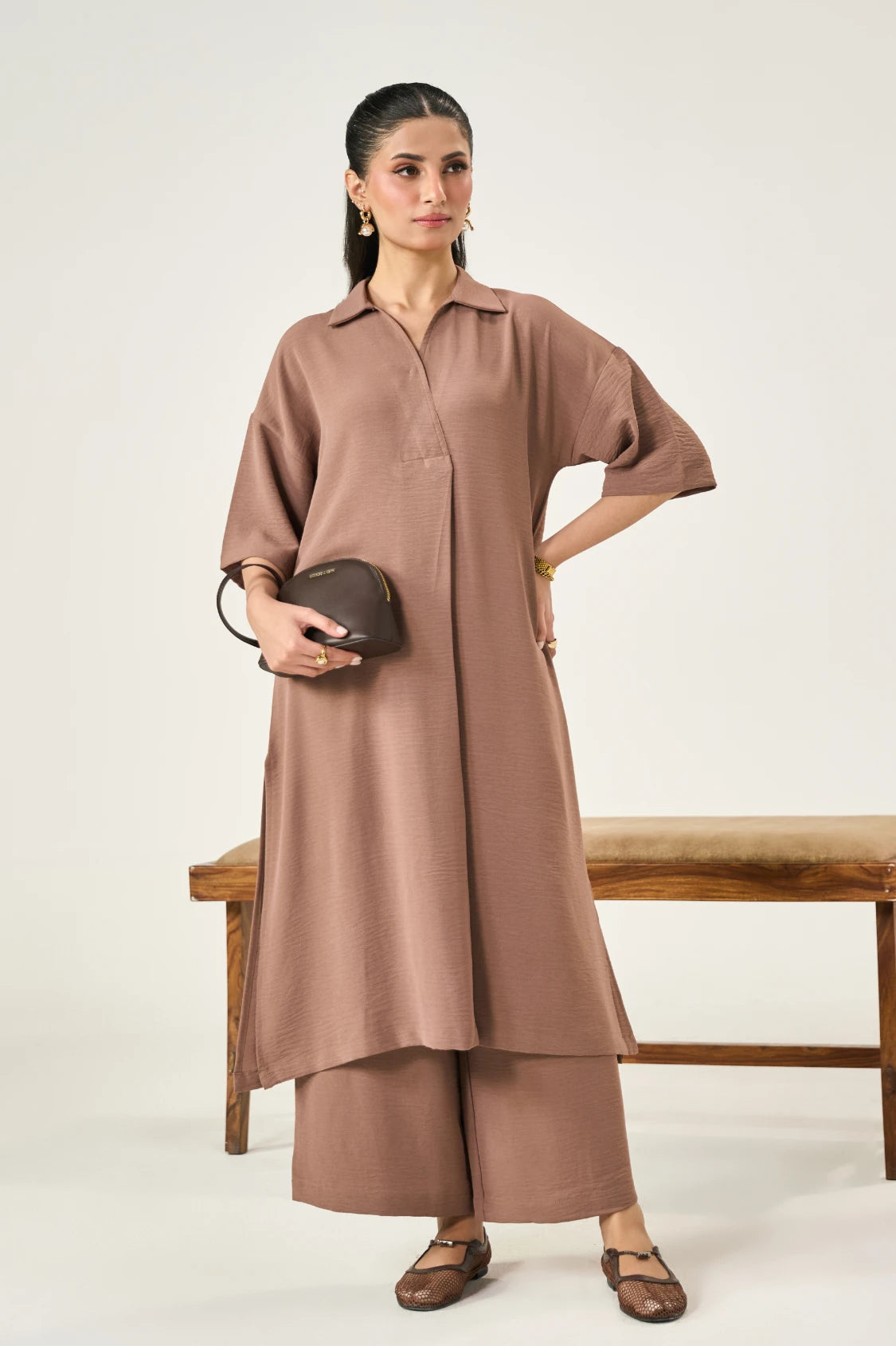 Luna Co-Ord Set - Coffee Brown Main image