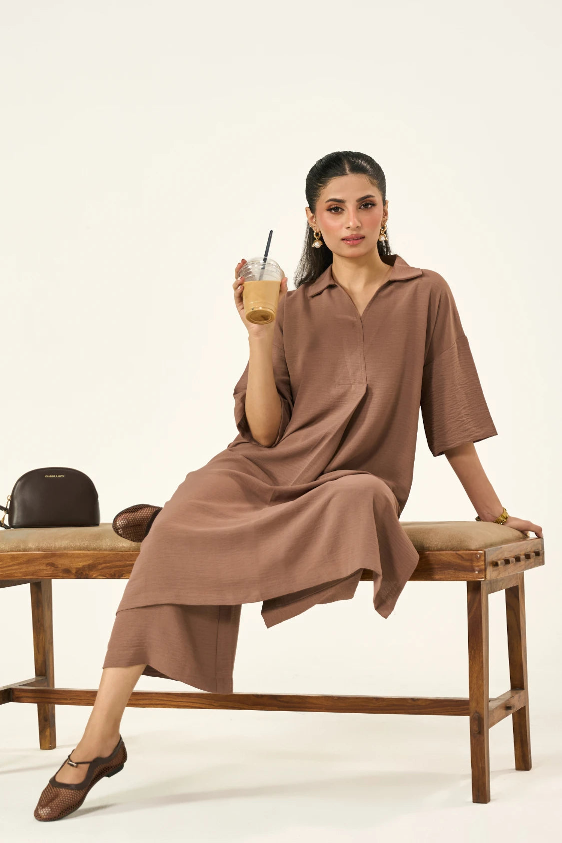 Luna Co-Ord Set - Coffee Brown