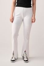 Slit Flared Pants - White