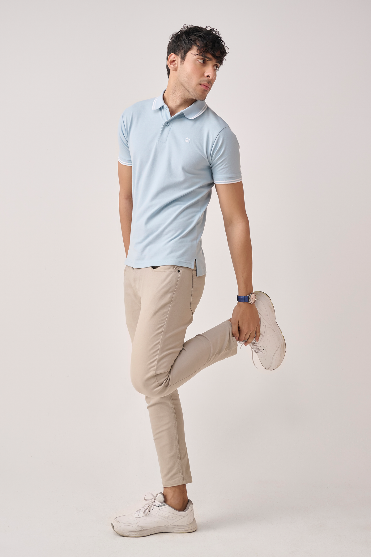 Sky blue polo shirt 