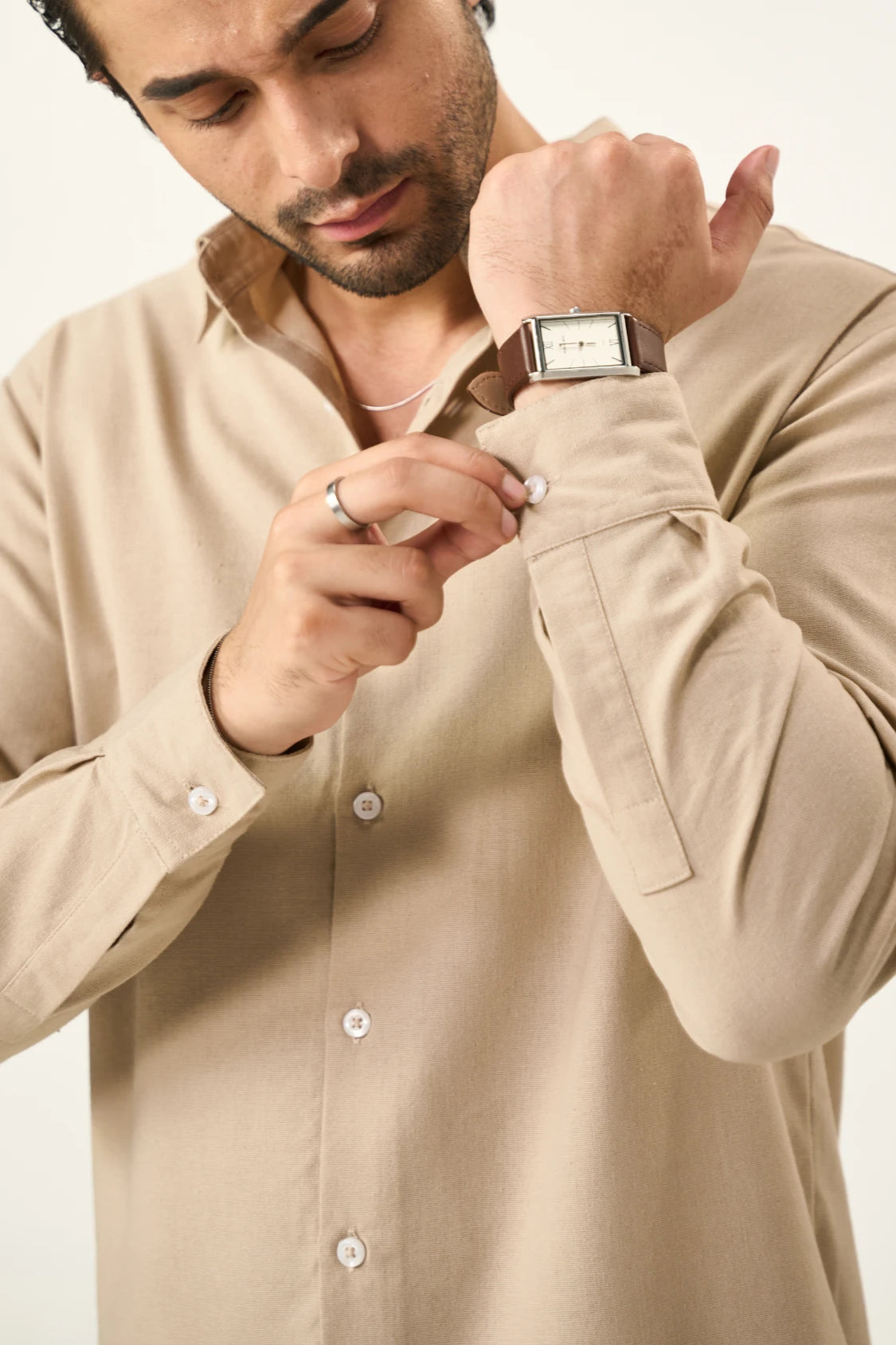 Relaxed Linen Shirt - Sandy Beige