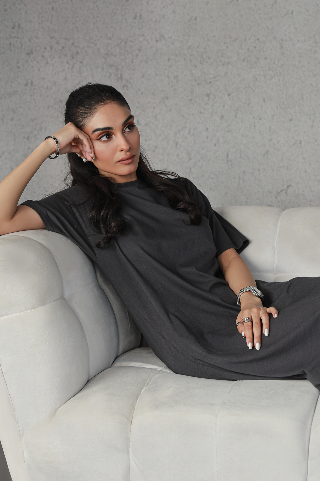 T-Shirt Dress - Charcoal