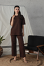 Textured Oversized Set - Dark Brown