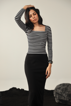 Stripe Square Neck Top