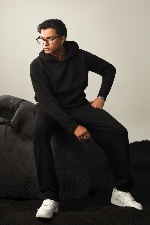 Men Hoodie  - Black