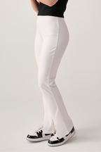 Slit Flared Pants - White