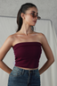 Fold Over Bandeau - Burgundy