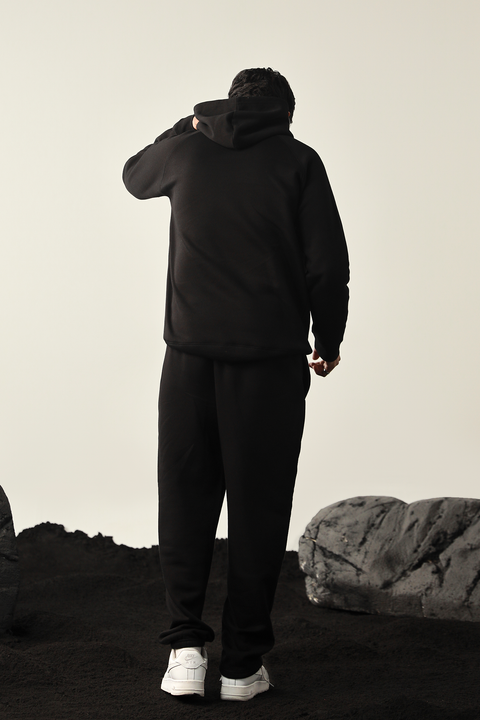 Men Hoodie  - Black