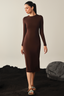 Full sleeves Bodycon Dress - Dark Brown
