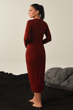 Full sleeves Bodycon Dress - Maroon